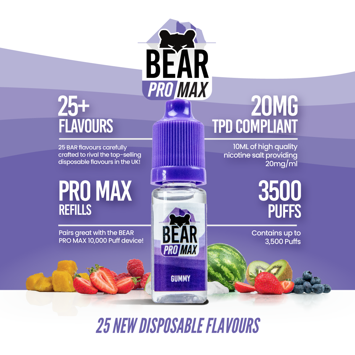 BEAR Pro MAX Vape E-Liquids: Nic Salts | 75ml Shortfills | Nic Shots Eco Vape BEAR Pro MAX Vape E-Liquids: Nic Salts | 75ml Shortfills | Nic Shots Eco Vape