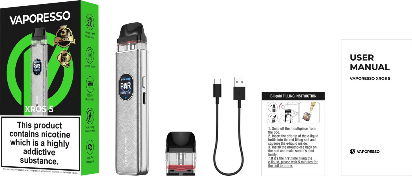 Vaporesso XROS 5 Vape Kit + FREE NIC SALT