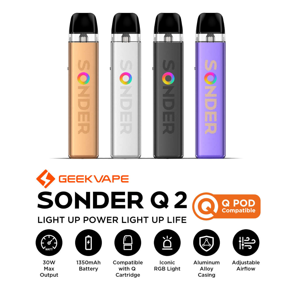Geek Vape Sonder Q2 Pod Kit + FREE NIC SALT