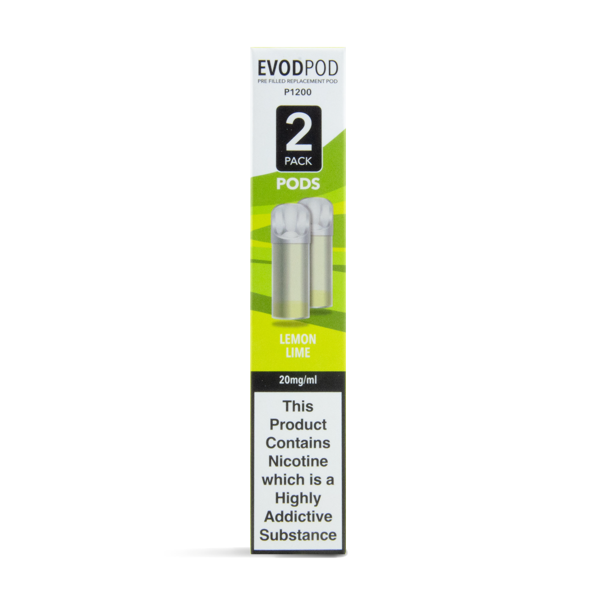 evod bar d600 pod replacements pre-filled twin pack lemon lime