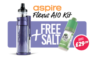 aspire flexus aio kit and a free nic salt for just 29.99