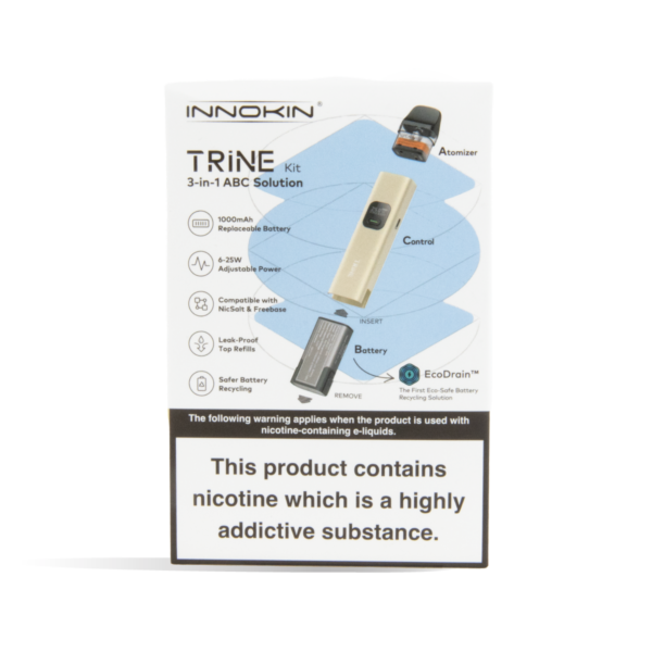 Ivory White Gold Innokin Trine Vape Pod Kit with removable battery