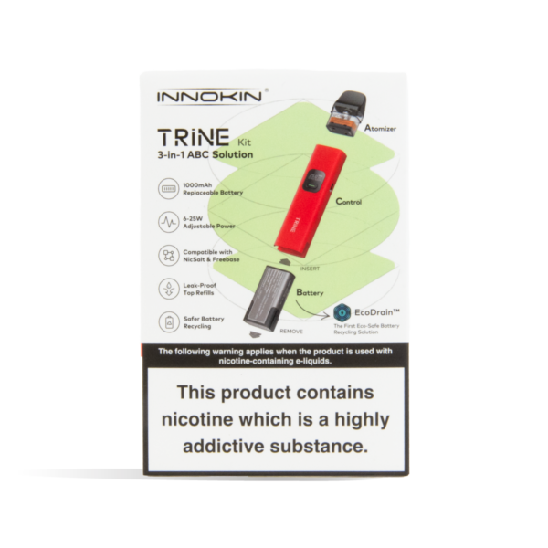 Red Innokin Trine Vape Pod Kit with removable battery