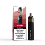 bear pro max 10k puff device fizzy cherry flavour with packaging and black device