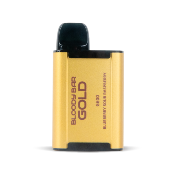 TBO Bloody Bar Gold G600 Disposable Vape out of the box in Blueberry Sour Raspberry Flavour