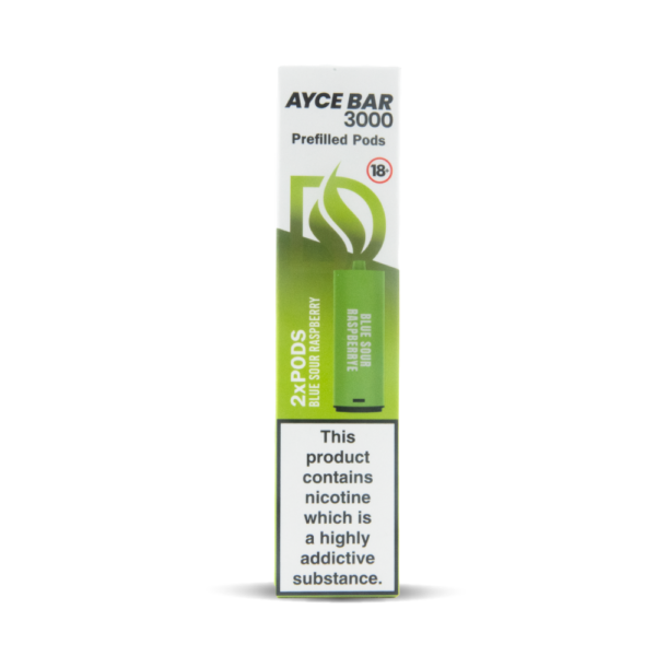 Blue Sour Raspberry flavour Dovpo Ayce Bar Pod Replacements Twin Pack