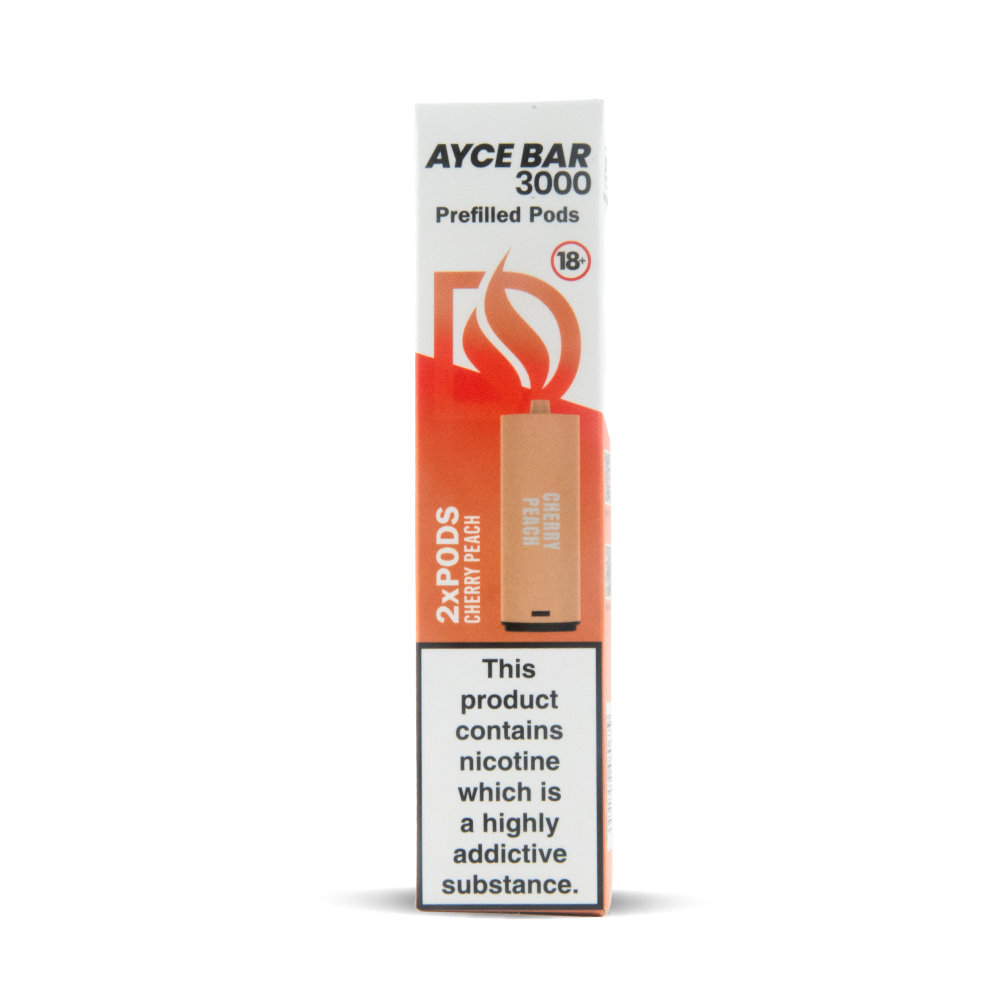 Cherry Peach flavour Dovpo Ayce Bar Pod Replacements Twin Pack