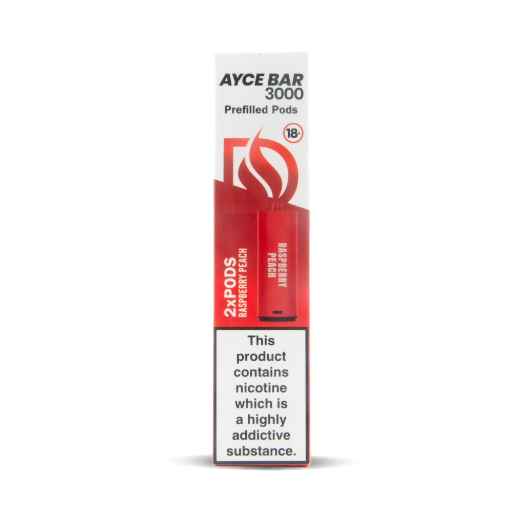 Raspberry Peach flavour Dovpo Ayce Bar Pod Replacements Twin Pack