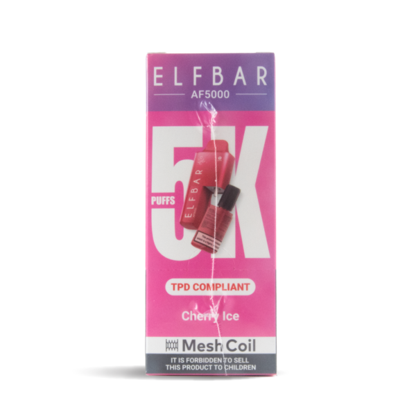 Bulk Buy Elfbar Vapes AF5000 10+2 pods in 5 packs in cherry ice uk wholesale front shot