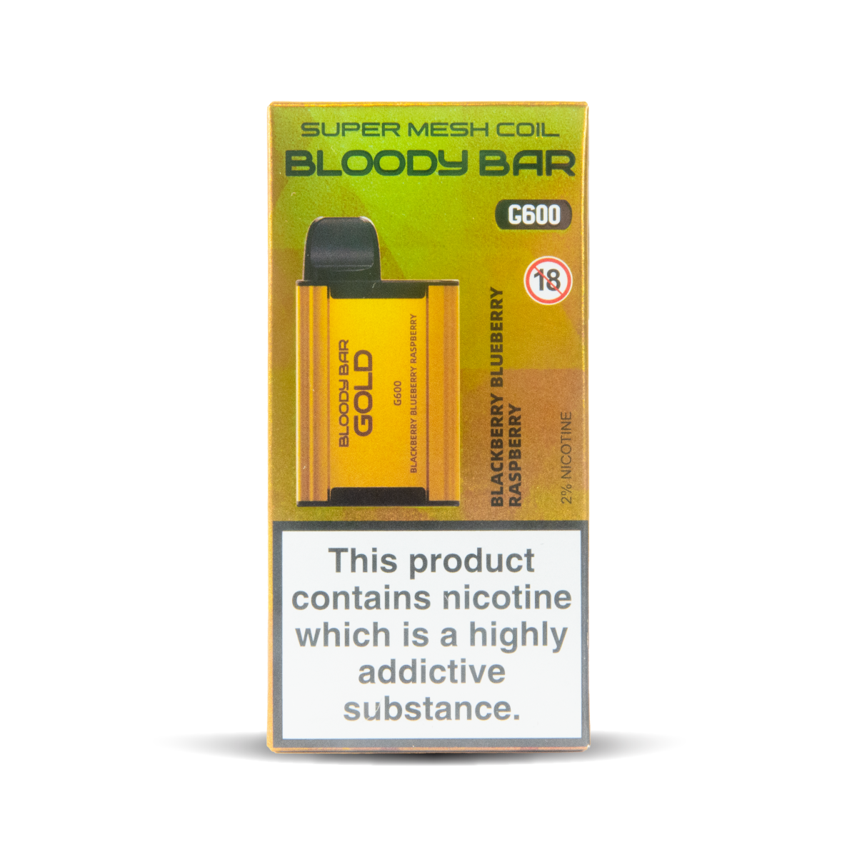 Blackberry Blueberry Raspberry TBO Bloody Bar Gold G600 Disposable Vape with 600 Puffs