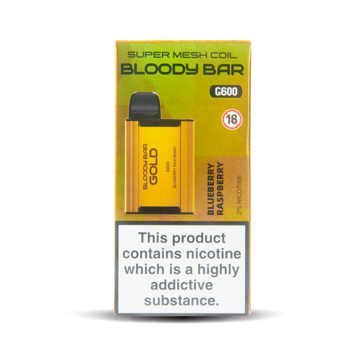 Blueberry Raspberry TBO Bloody Bar Gold G600 Disposable Vape with 600 Puffs