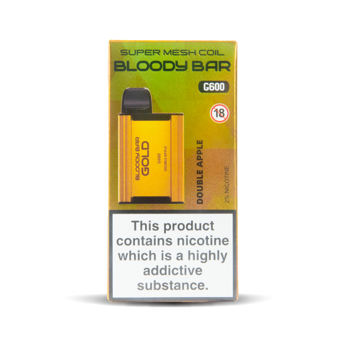 Double Apple TBO Bloody Bar Gold G600 Disposable Vape with 600 Puffs