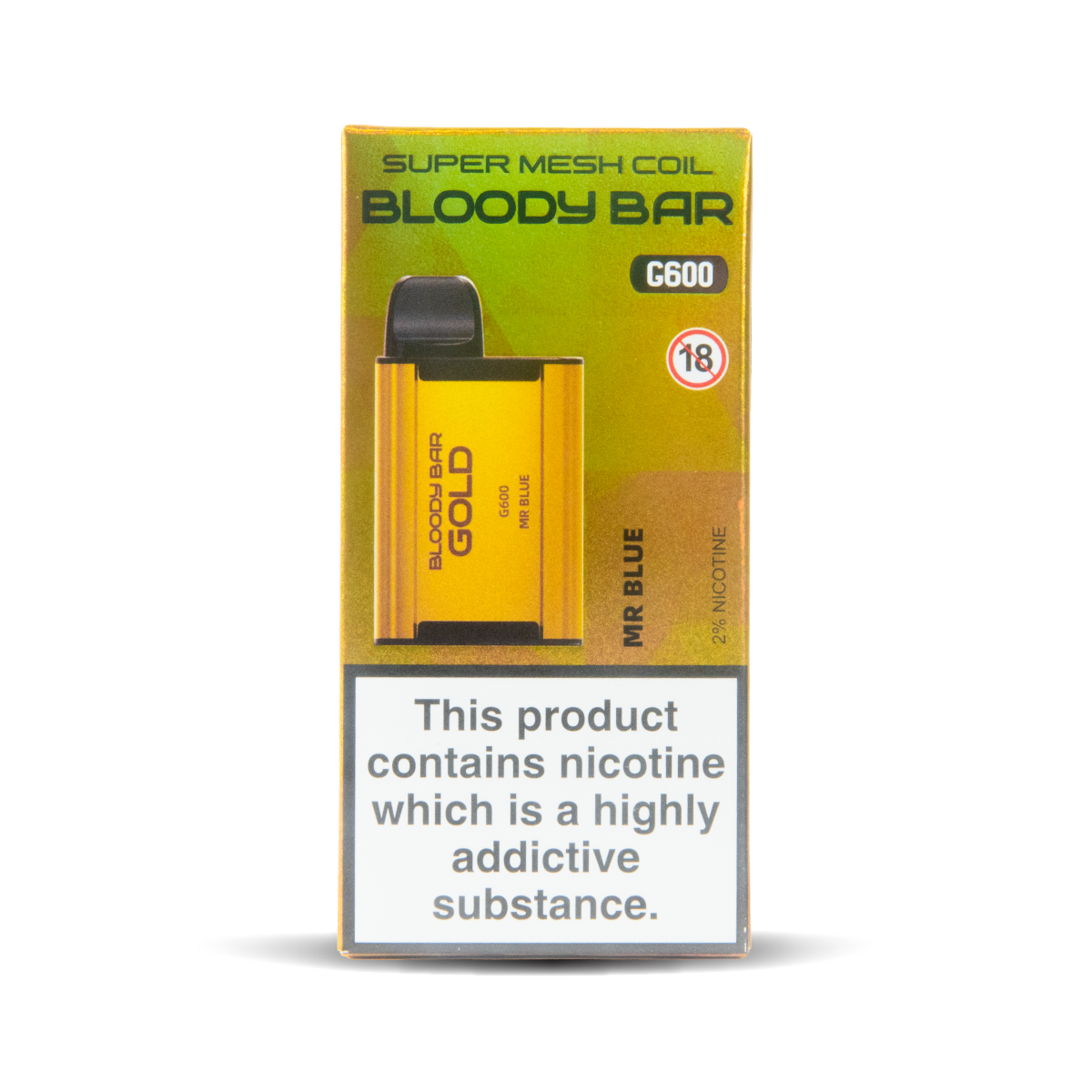 Mr Blue TBO Bloody Bar Gold G600 Disposable Vape with 600 Puffs