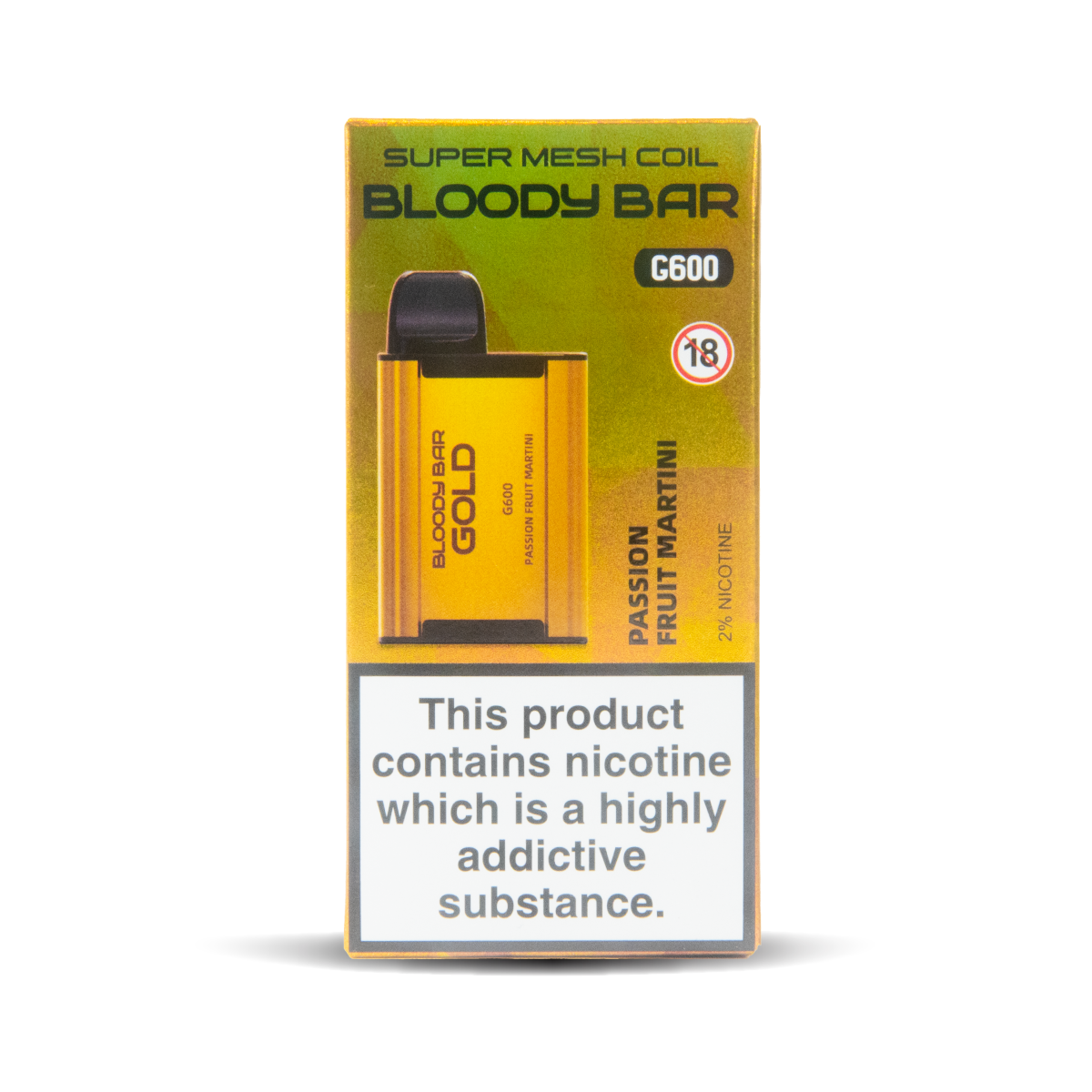 Passionfruit Martini TBO Bloody Bar Gold G600 Disposable Vape with 600 Puffs