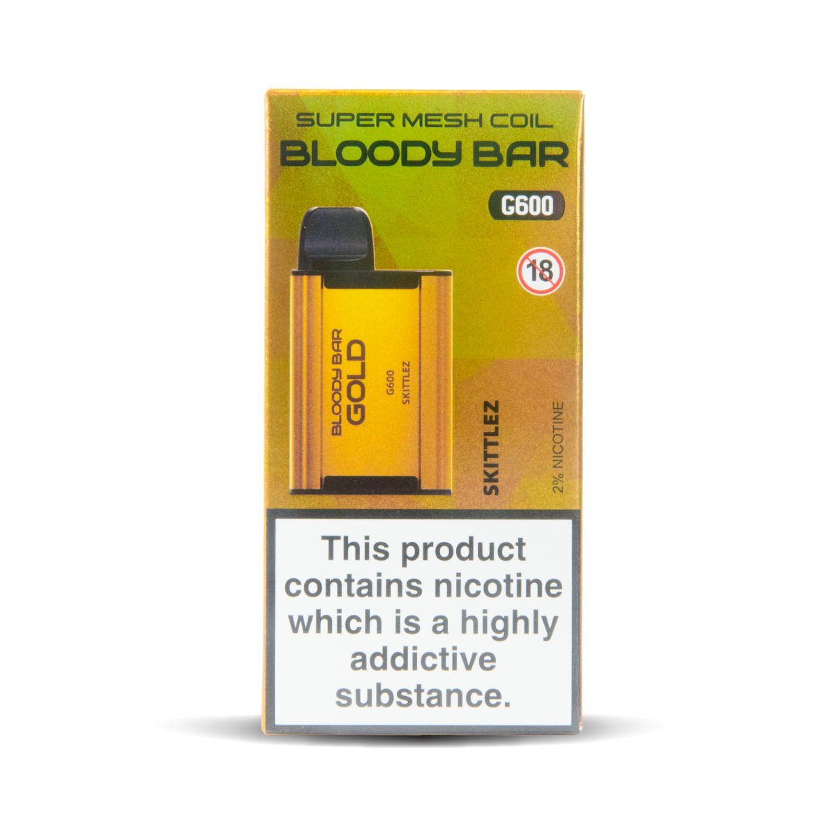 Skittlez TBO Bloody Bar Gold G600 Disposable Vape with 600 Puffs