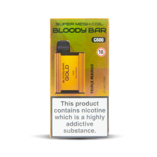 Triple Mango TBO Bloody Bar Gold G600 Disposable Vape with 600 Puffs