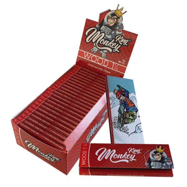 Monkey King Unbleached Medium 1 1/4 Rolling Papers for Smoking Small Skins