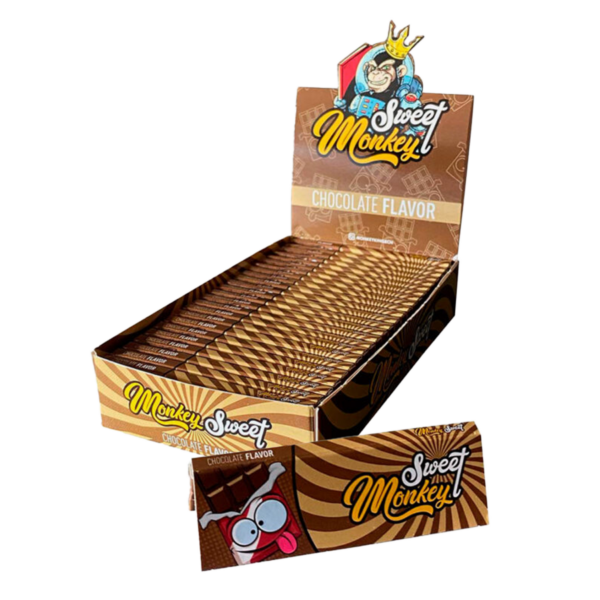 Monkey King Sweet Chocolate Scented Unbleached Papers + Tips Medium 1 1/4 msw114