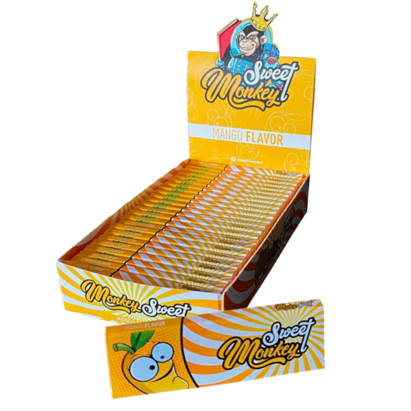 Monkey King Sweet Mango Scented Unbleached Papers + Tips Medium 1 1/4 msw114