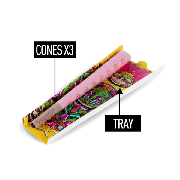 Diagram of Inside Monkey King Pre-Rolled Cones for Smoking King Size Pink Papers